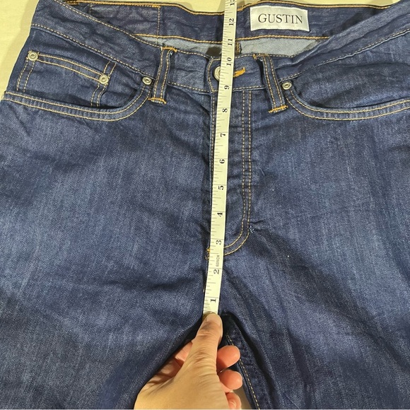 Gustin Indigo Raw Button Fly Straight Leg Selvedge Denim Jeans 32 - Picture 10 of 12